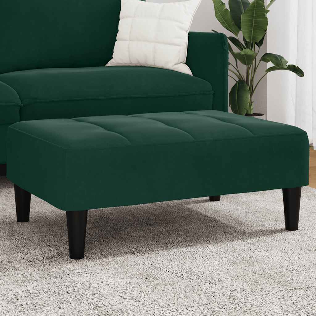 fodskammel 77x55x31 cm velour mørkegrøn
