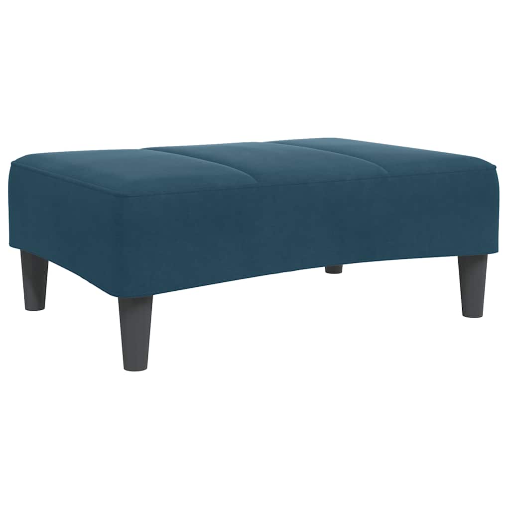 fodskammel 77x55x31 cm velour blå