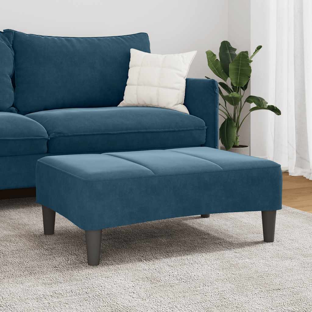fodskammel 77x55x31 cm velour blå