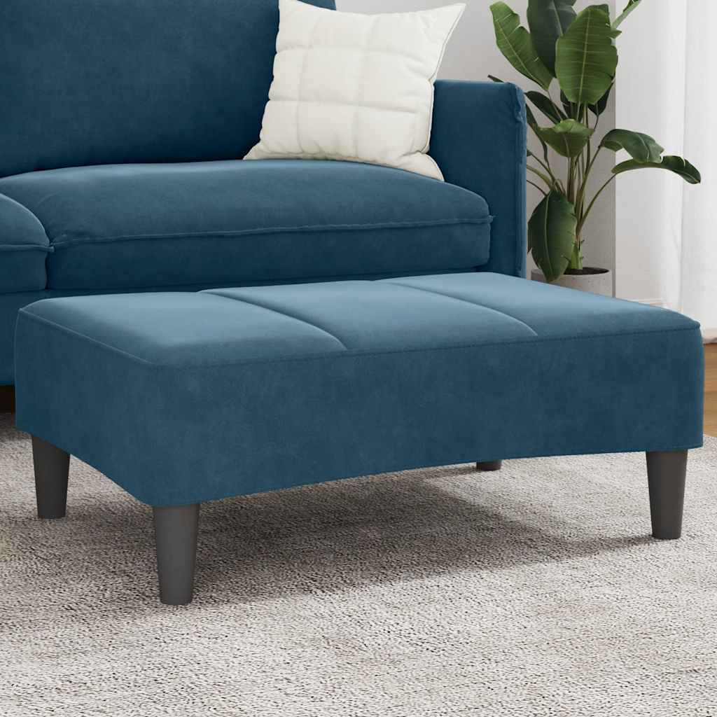 fodskammel 77x55x31 cm velour blå