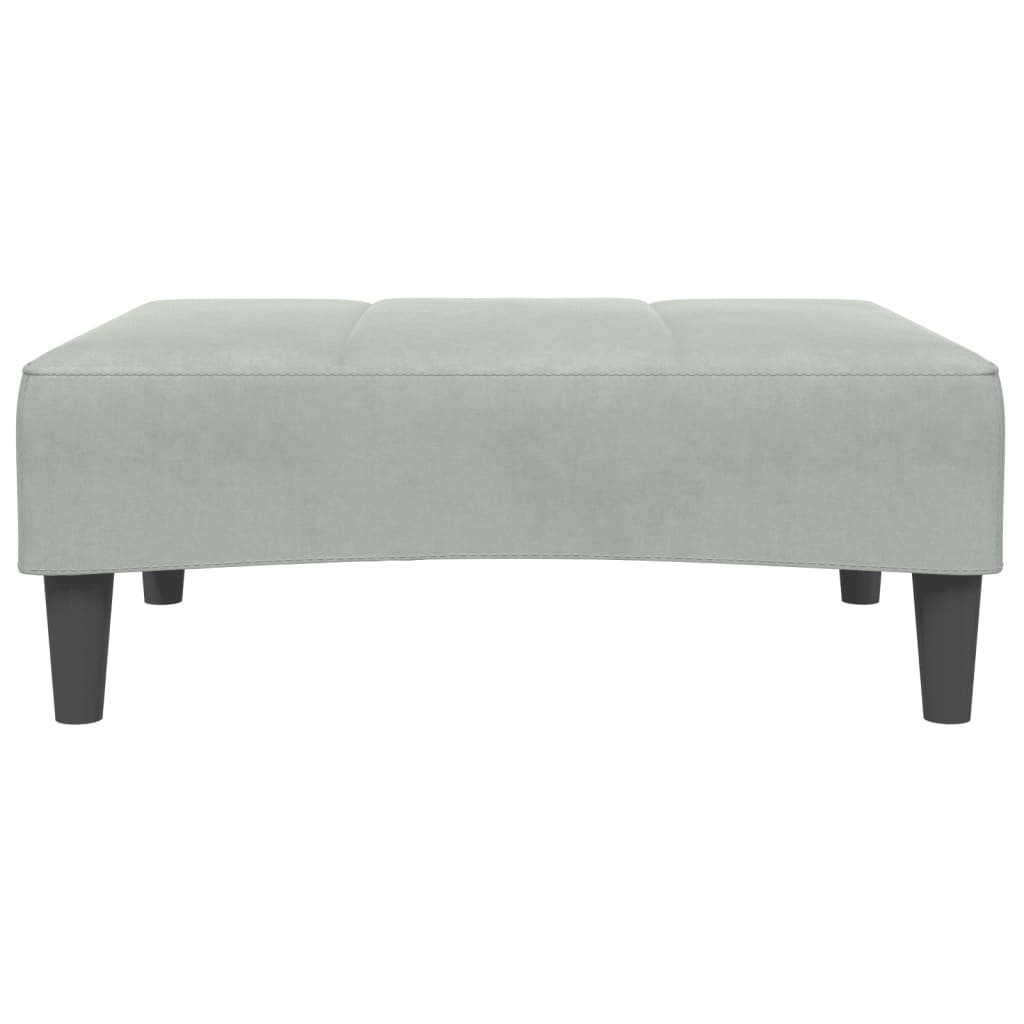fodskammel 77x55x31 cm velour lysegrå