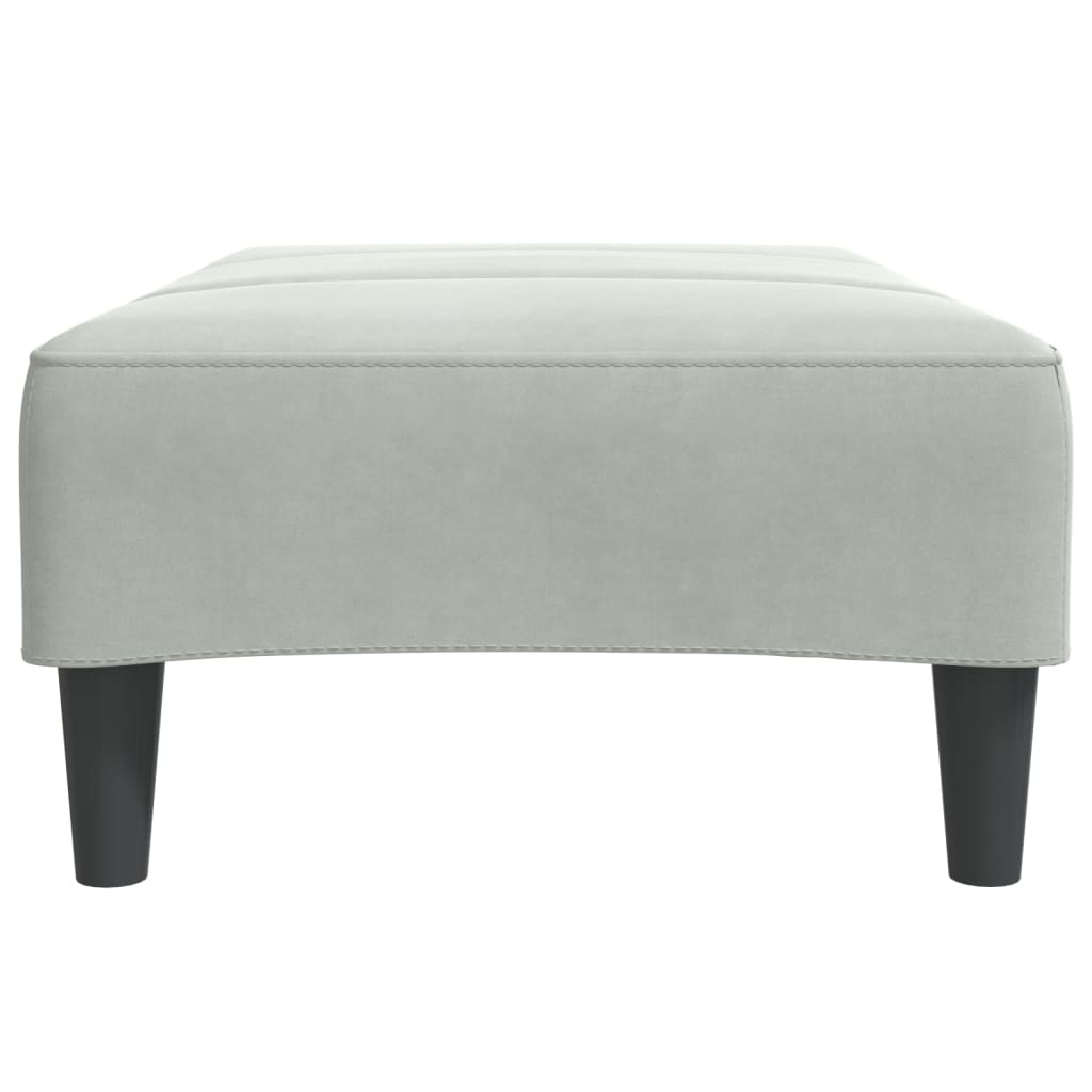 fodskammel 77x55x31 cm velour lysegrå