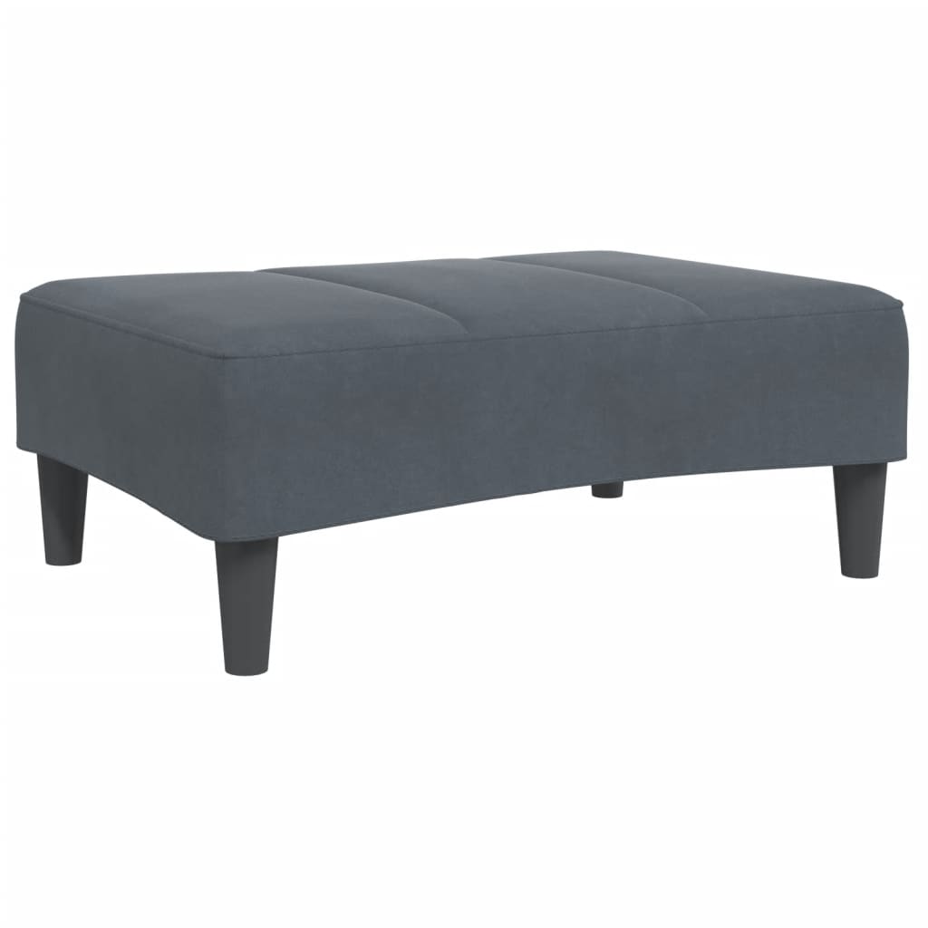 fodskammel 77x55x31 cm velour mørkegrå