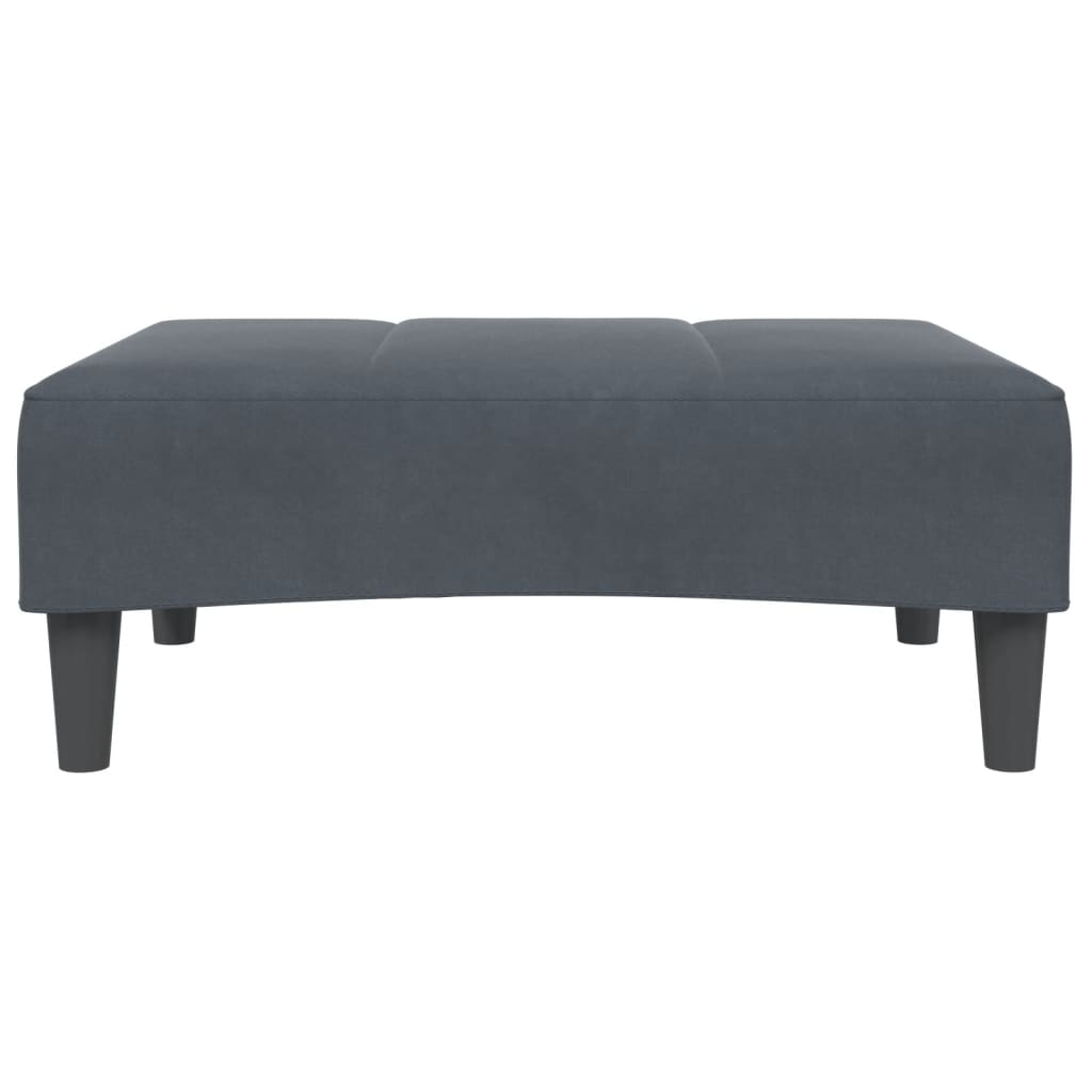 fodskammel 77x55x31 cm velour mørkegrå