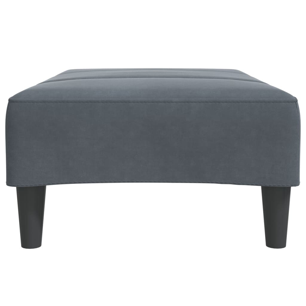 fodskammel 77x55x31 cm velour mørkegrå