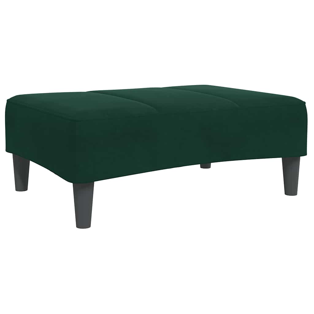 fodskammel 77x55x31 cm velour mørkegrøn