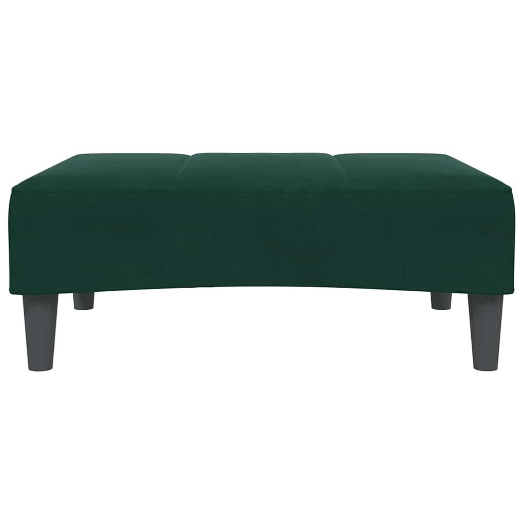 fodskammel 77x55x31 cm velour mørkegrøn