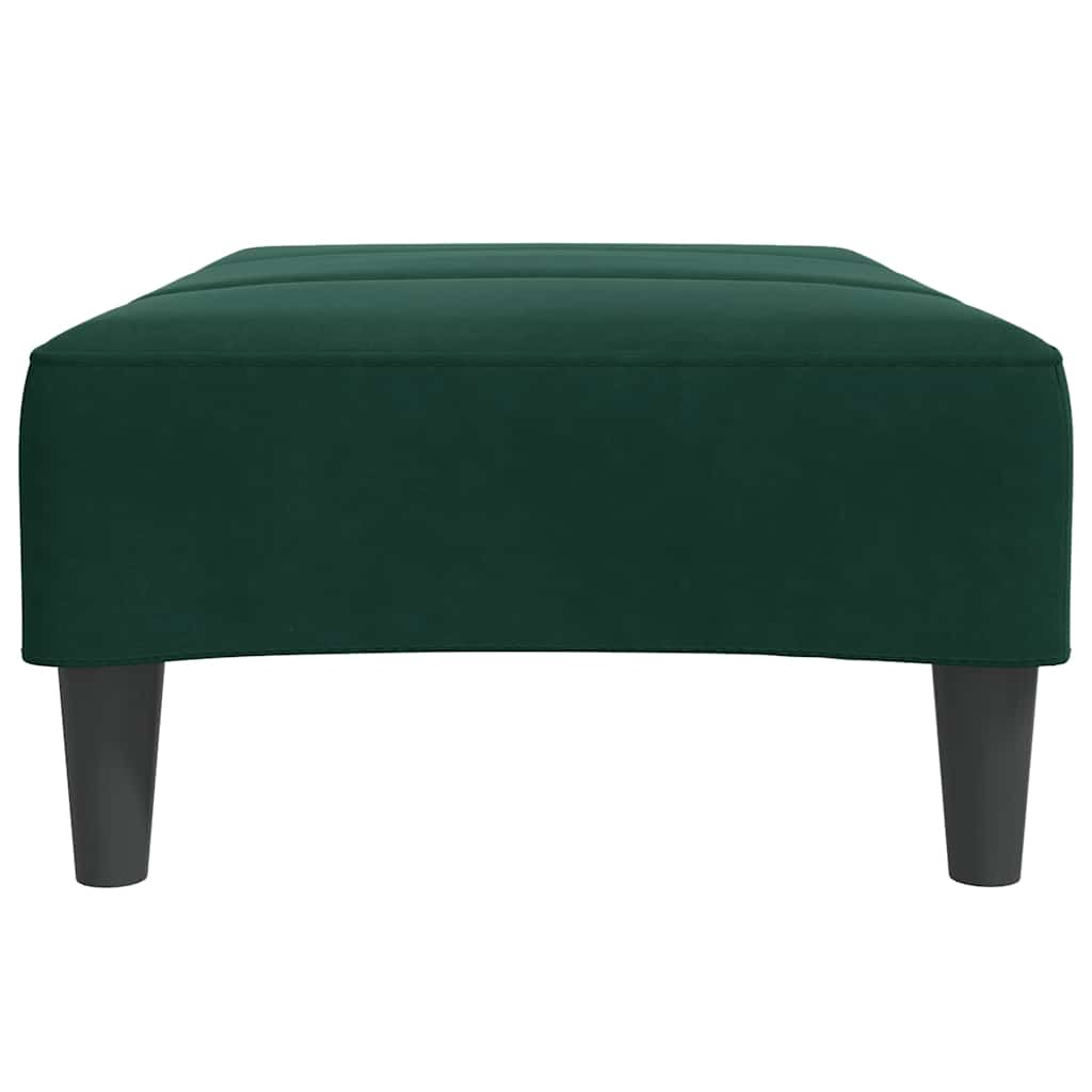 fodskammel 77x55x31 cm velour mørkegrøn