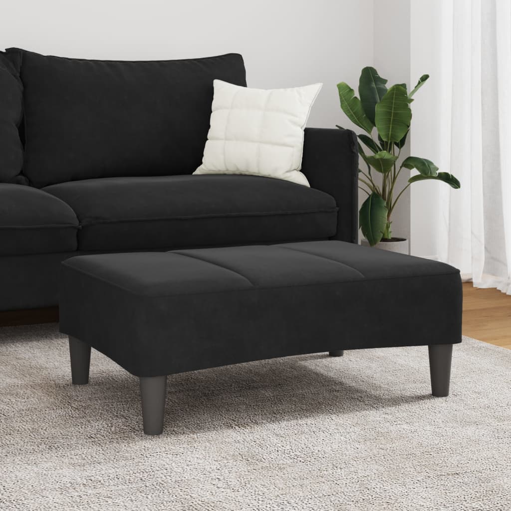 fodskammel 77x55x31 cm velour sort