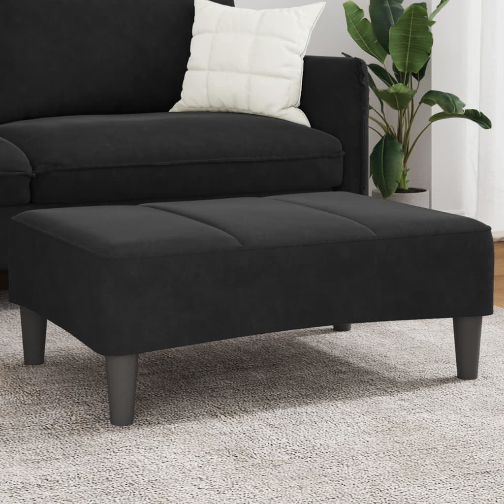 fodskammel 77x55x31 cm velour sort