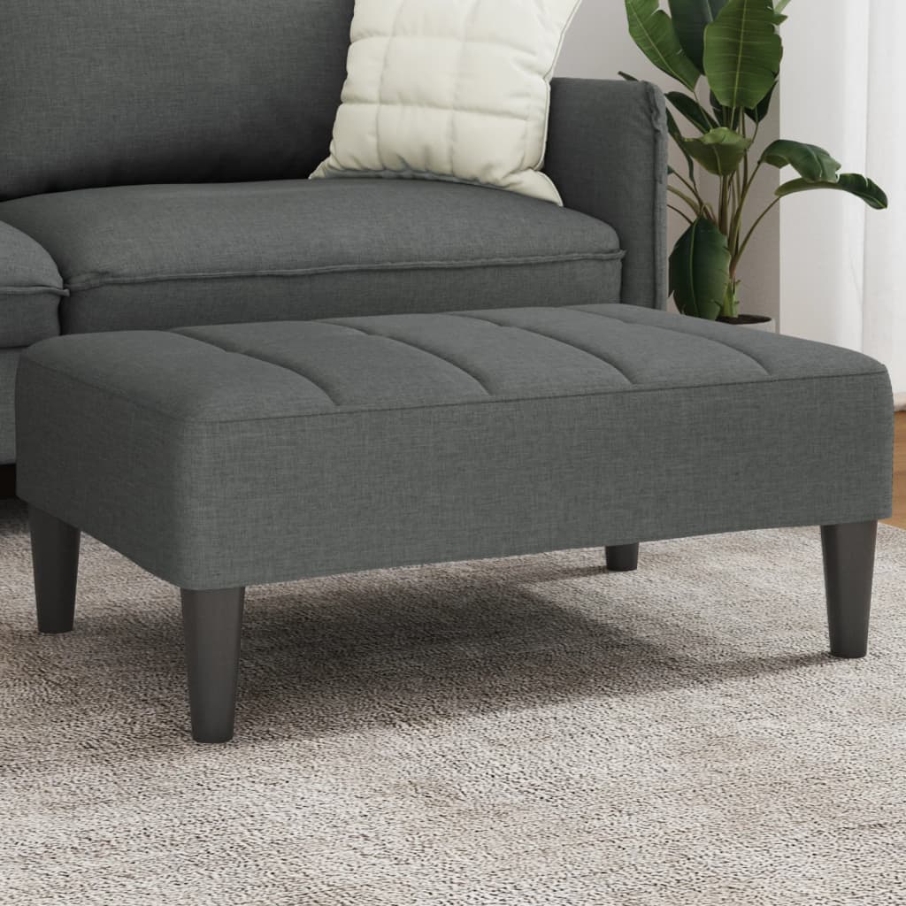fodskammel 77x55x31 cm stof mørkegrå