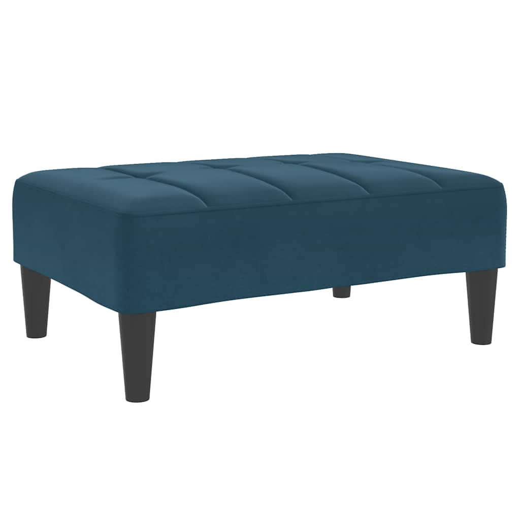 fodskammel 77x55x31 cm velour blå