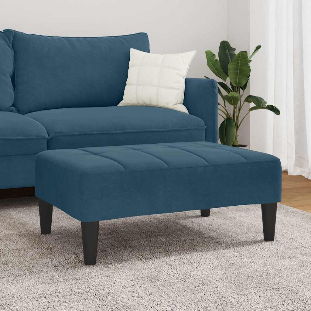 fodskammel 77x55x31 cm velour blå