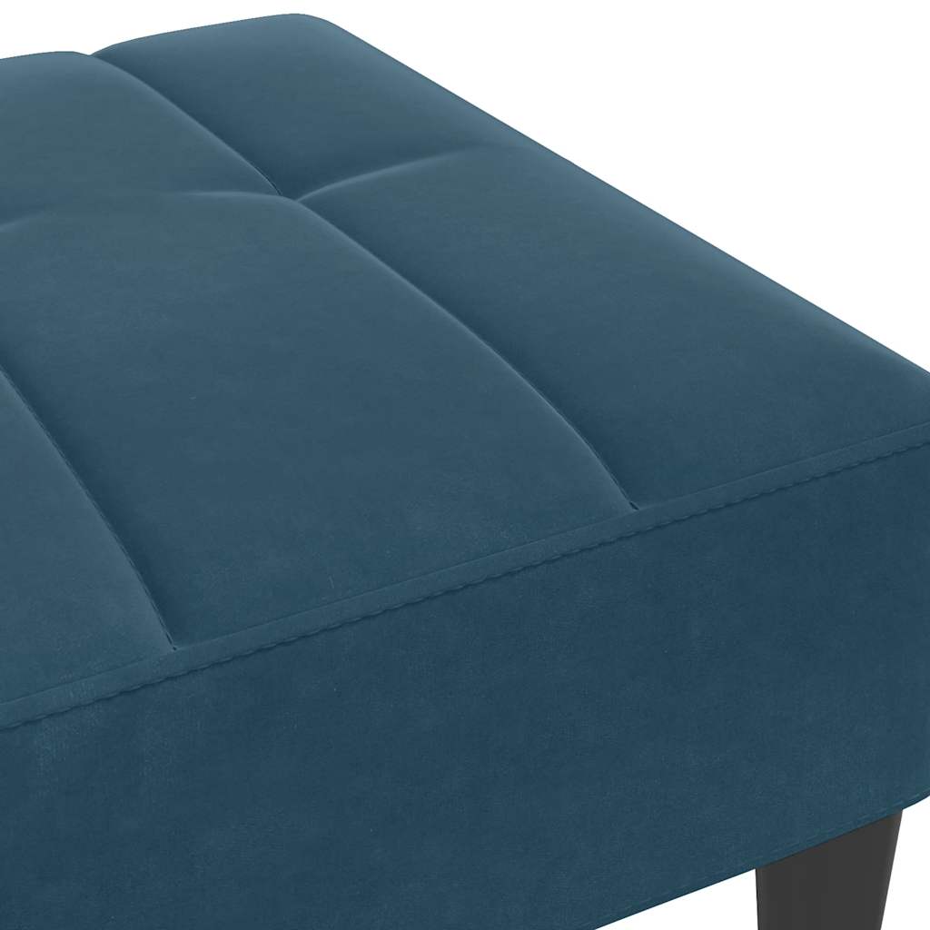 fodskammel 77x55x31 cm velour blå