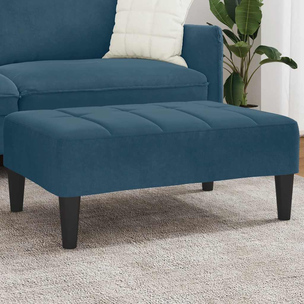 fodskammel 77x55x31 cm velour blå