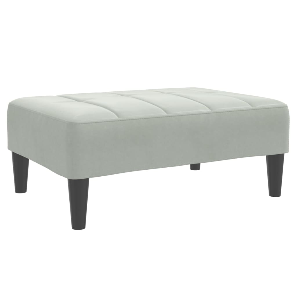 fodskammel 77x55x31 cm velour lysegrå