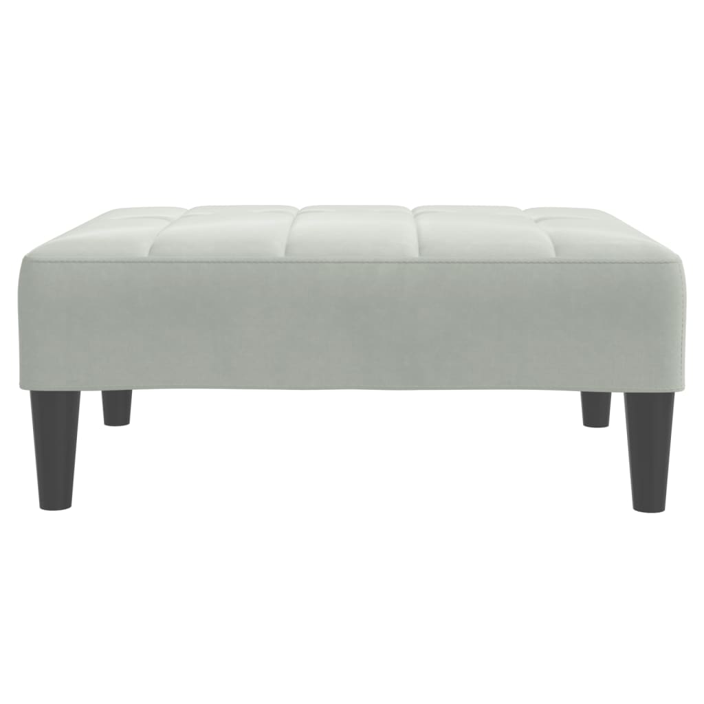 fodskammel 77x55x31 cm velour lysegrå
