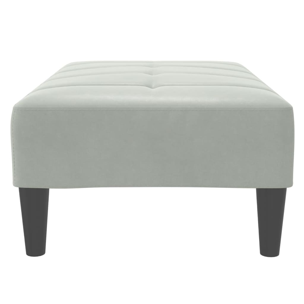 fodskammel 77x55x31 cm velour lysegrå