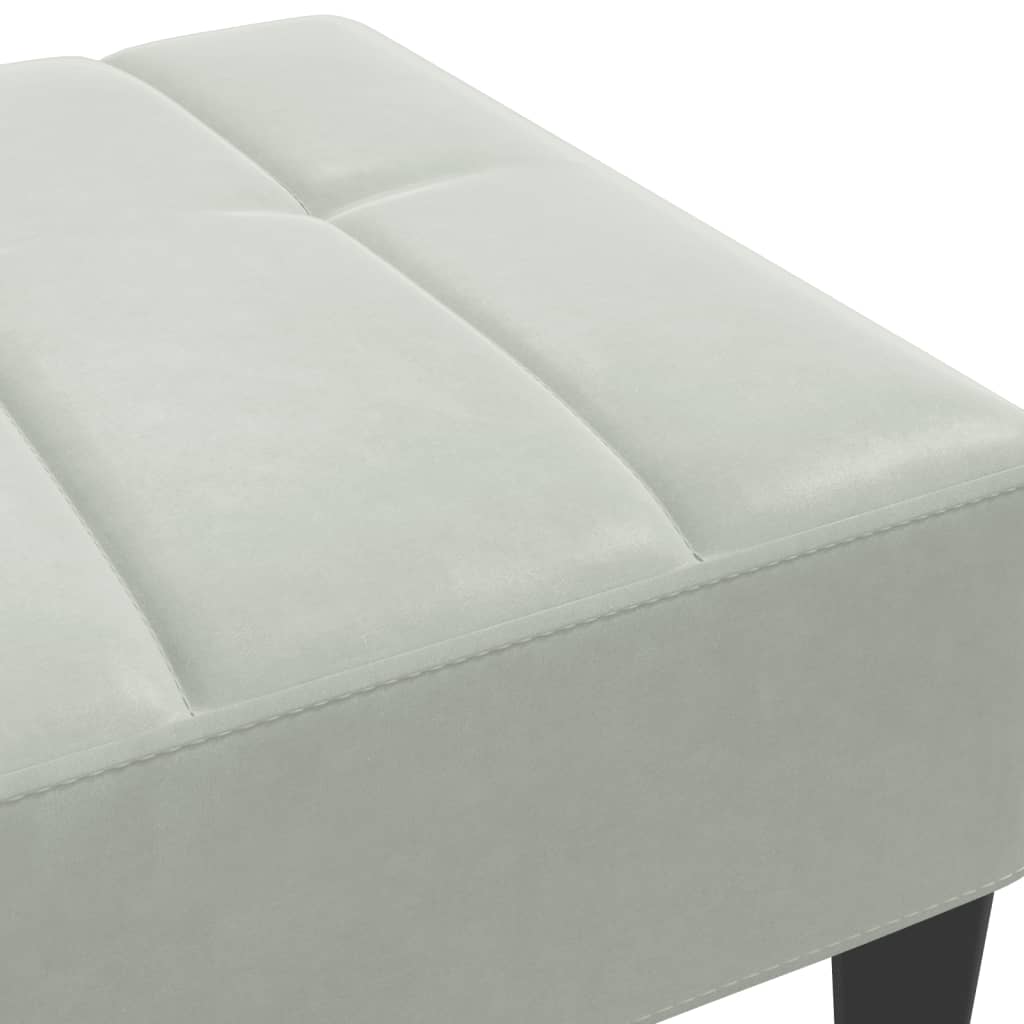 fodskammel 77x55x31 cm velour lysegrå