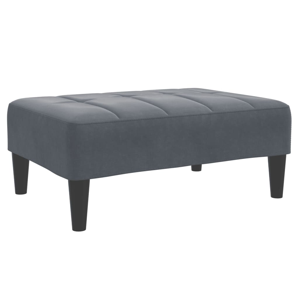fodskammel 77x55x31 cm velour mørkegrå