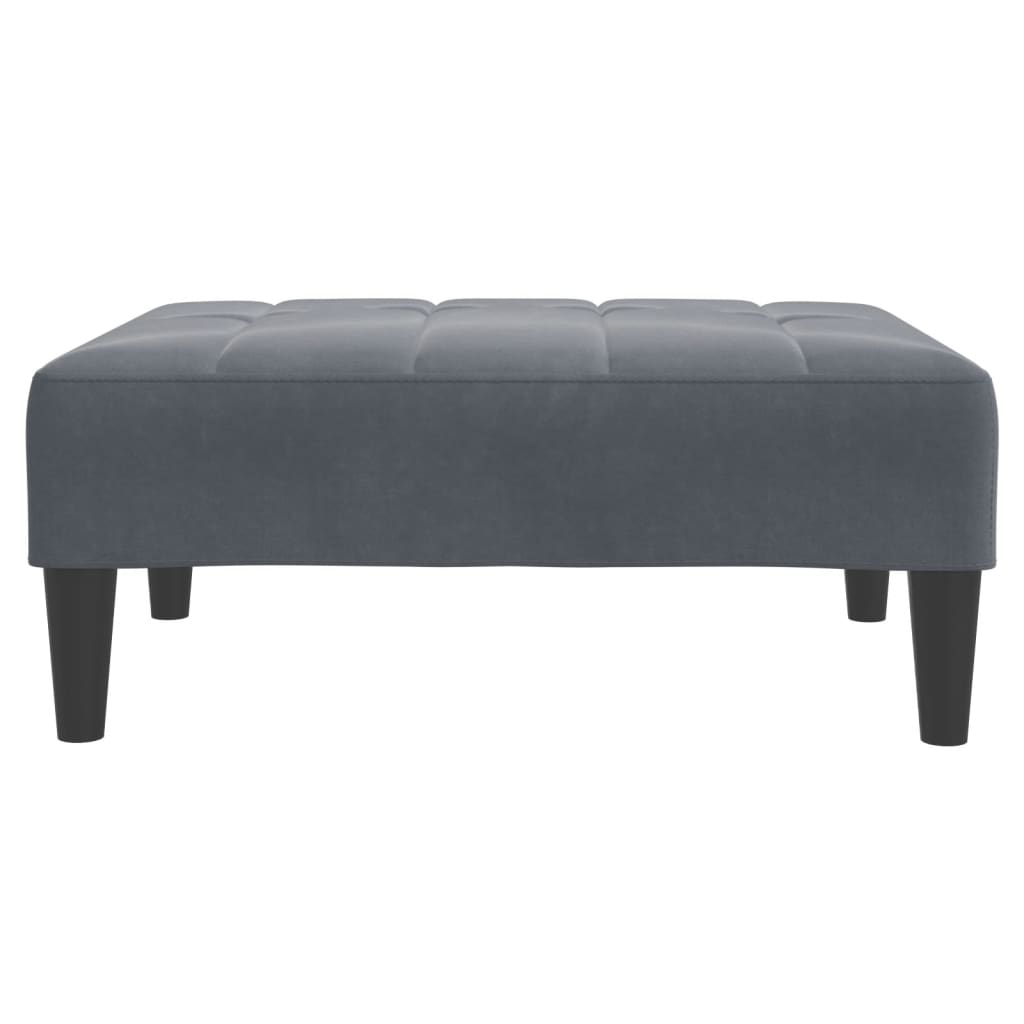 fodskammel 77x55x31 cm velour mørkegrå