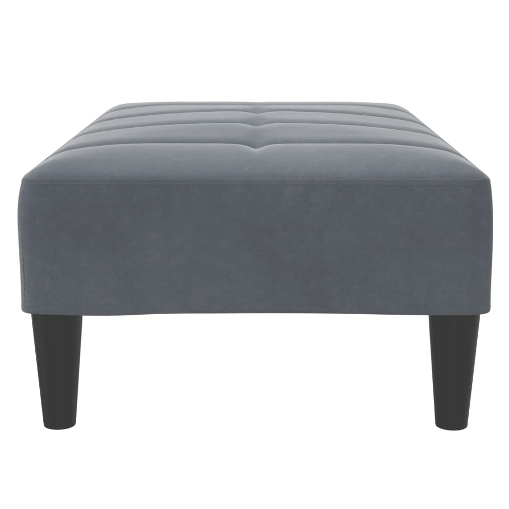 fodskammel 77x55x31 cm velour mørkegrå