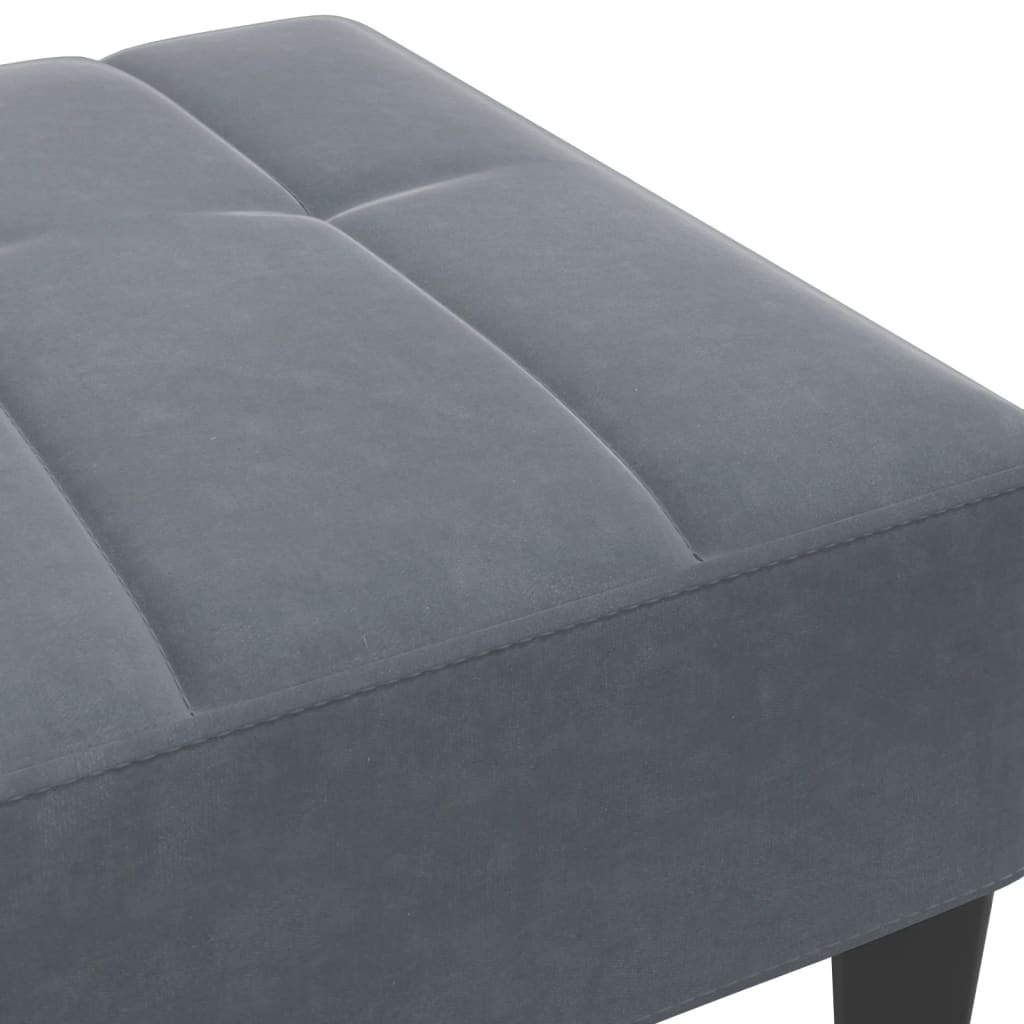 fodskammel 77x55x31 cm velour mørkegrå