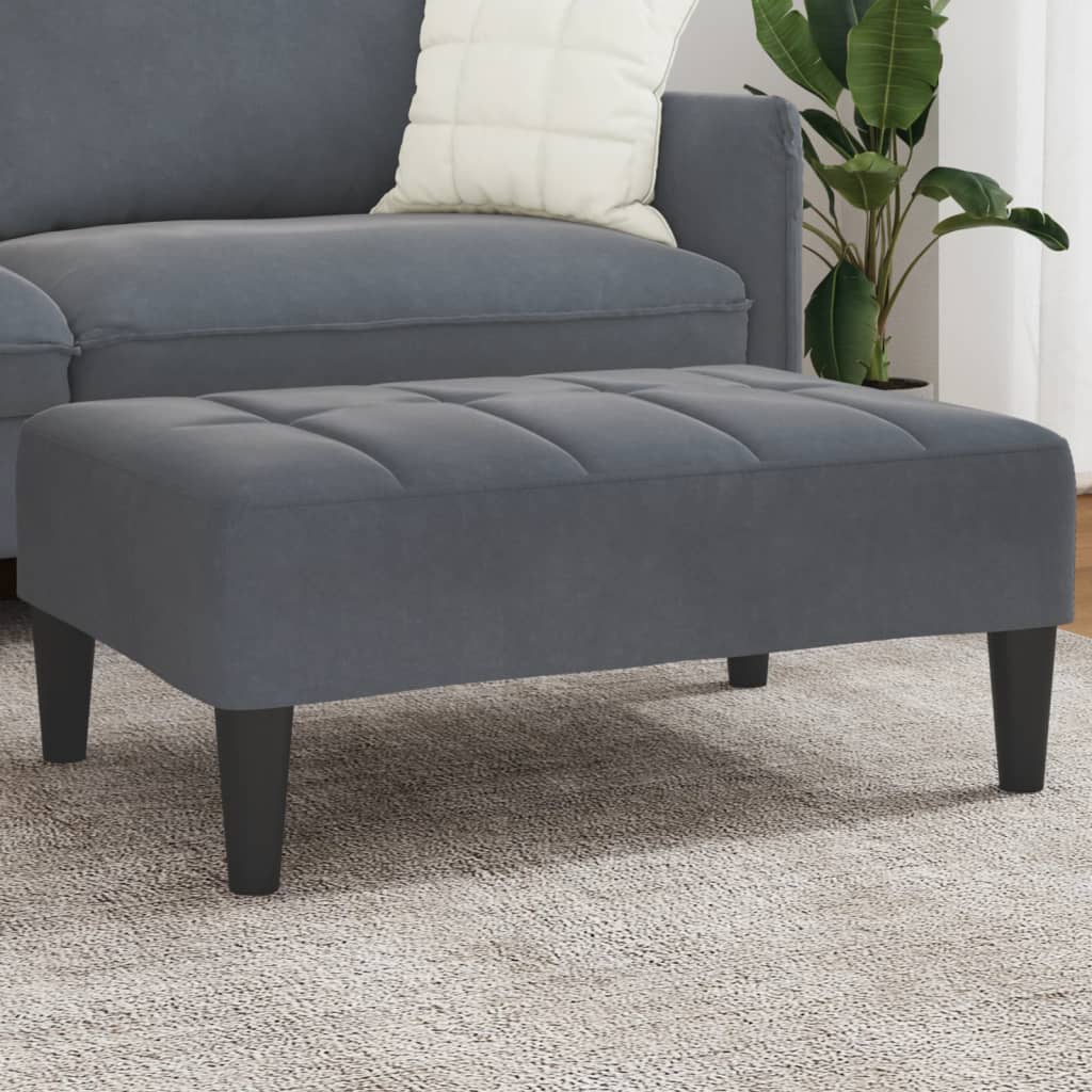 fodskammel 77x55x31 cm velour mørkegrå