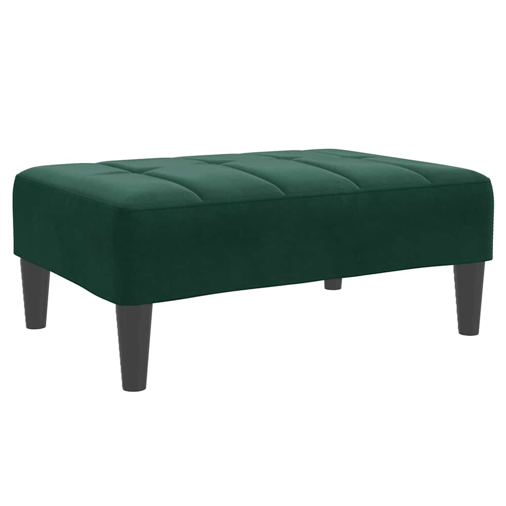 fodskammel 77x55x31 cm velour mørkegrøn
