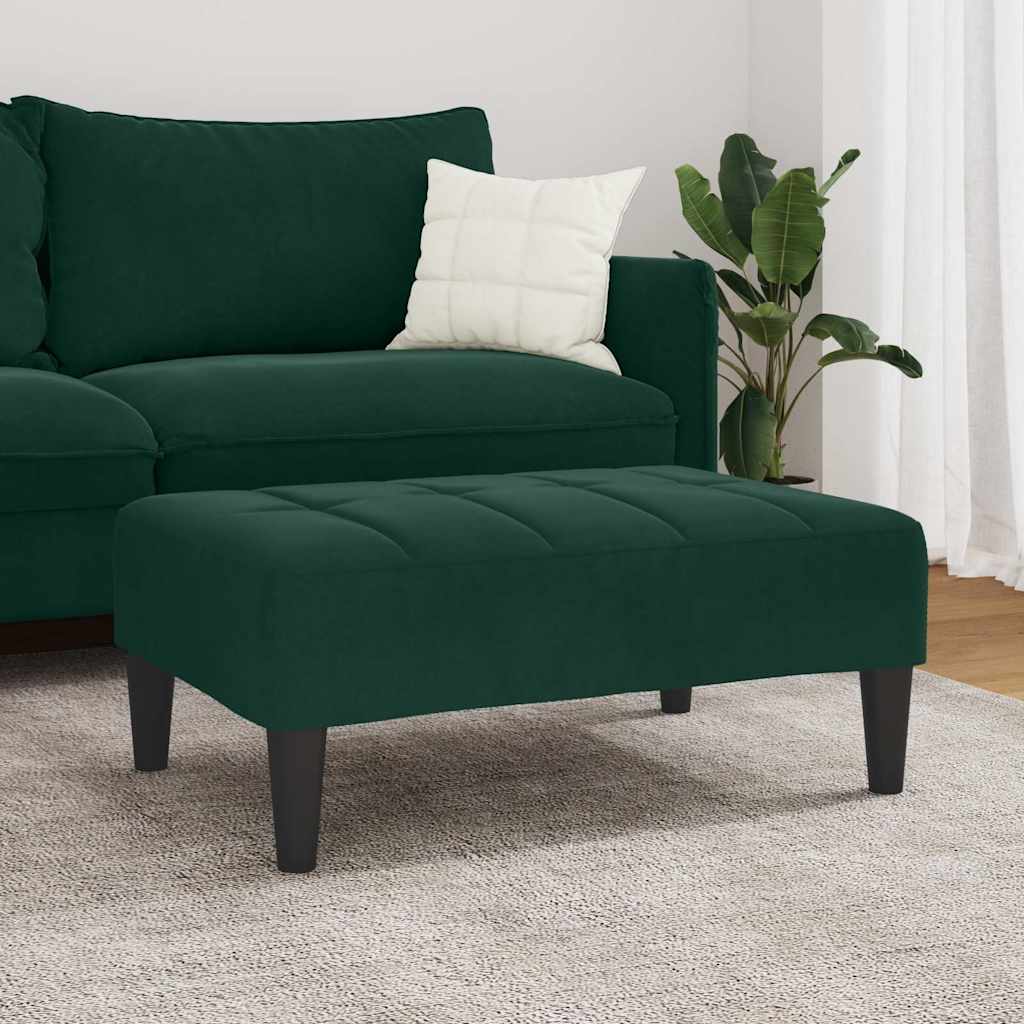 fodskammel 77x55x31 cm velour mørkegrøn