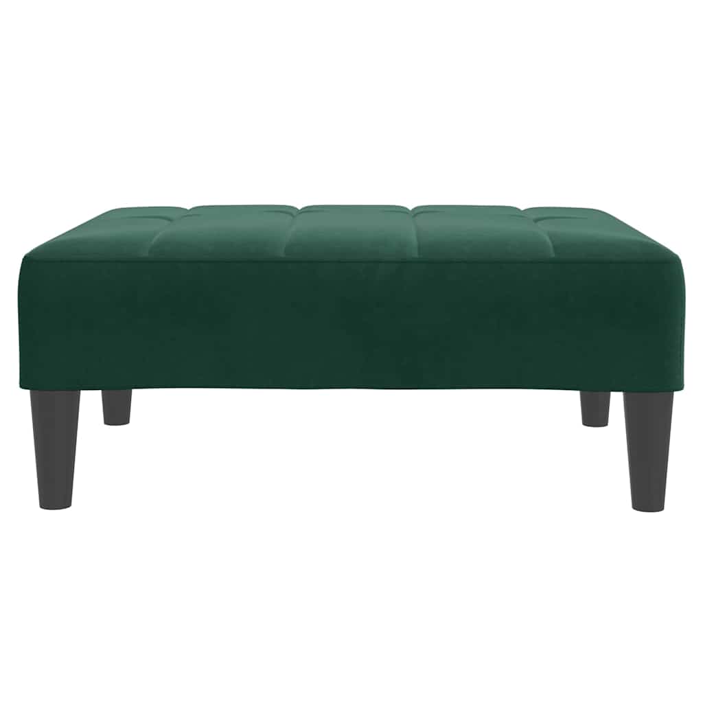 fodskammel 77x55x31 cm velour mørkegrøn