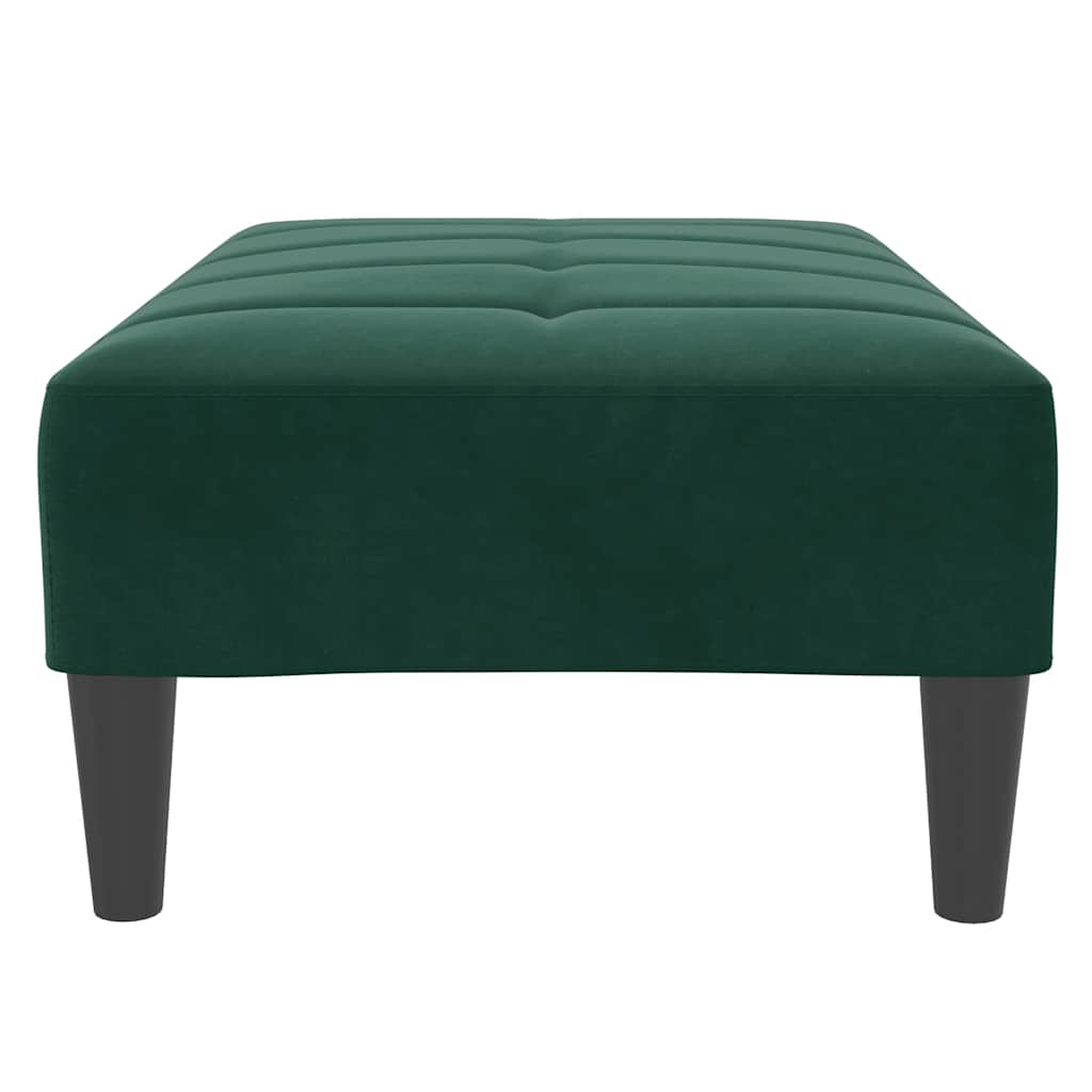 fodskammel 77x55x31 cm velour mørkegrøn