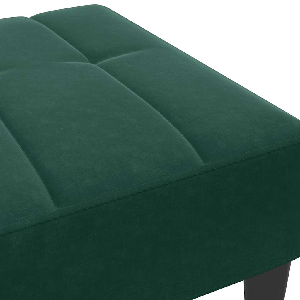 fodskammel 77x55x31 cm velour mørkegrøn