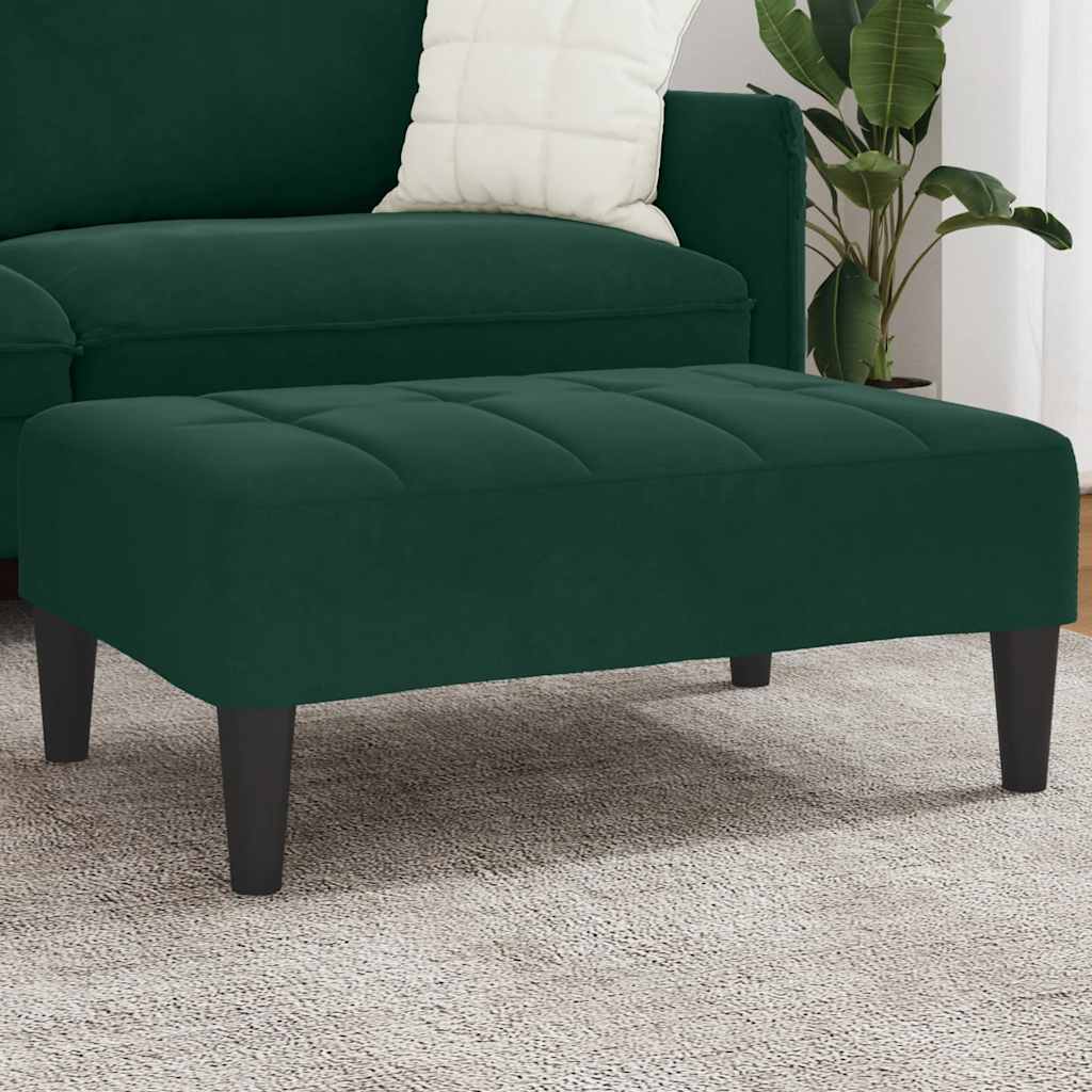 fodskammel 77x55x31 cm velour mørkegrøn