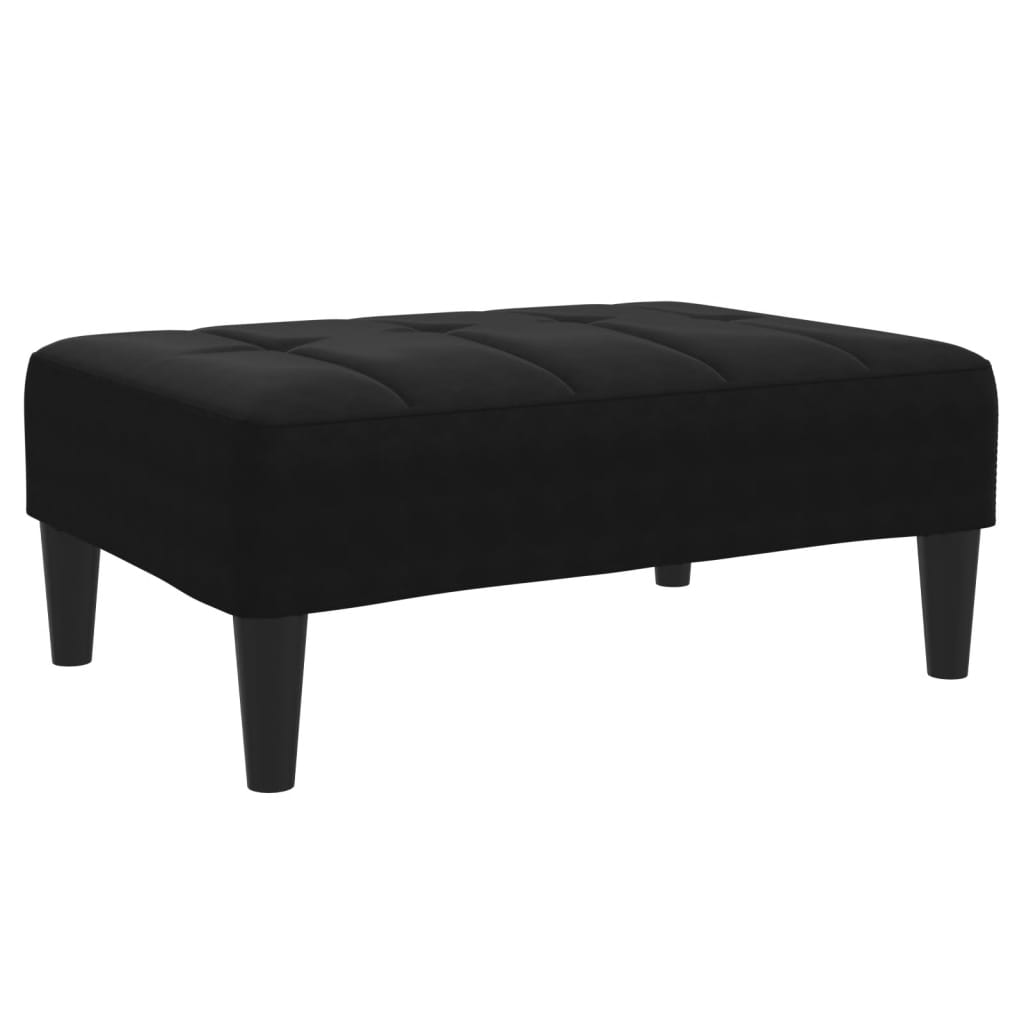 fodskammel 77x55x31 cm velour sort