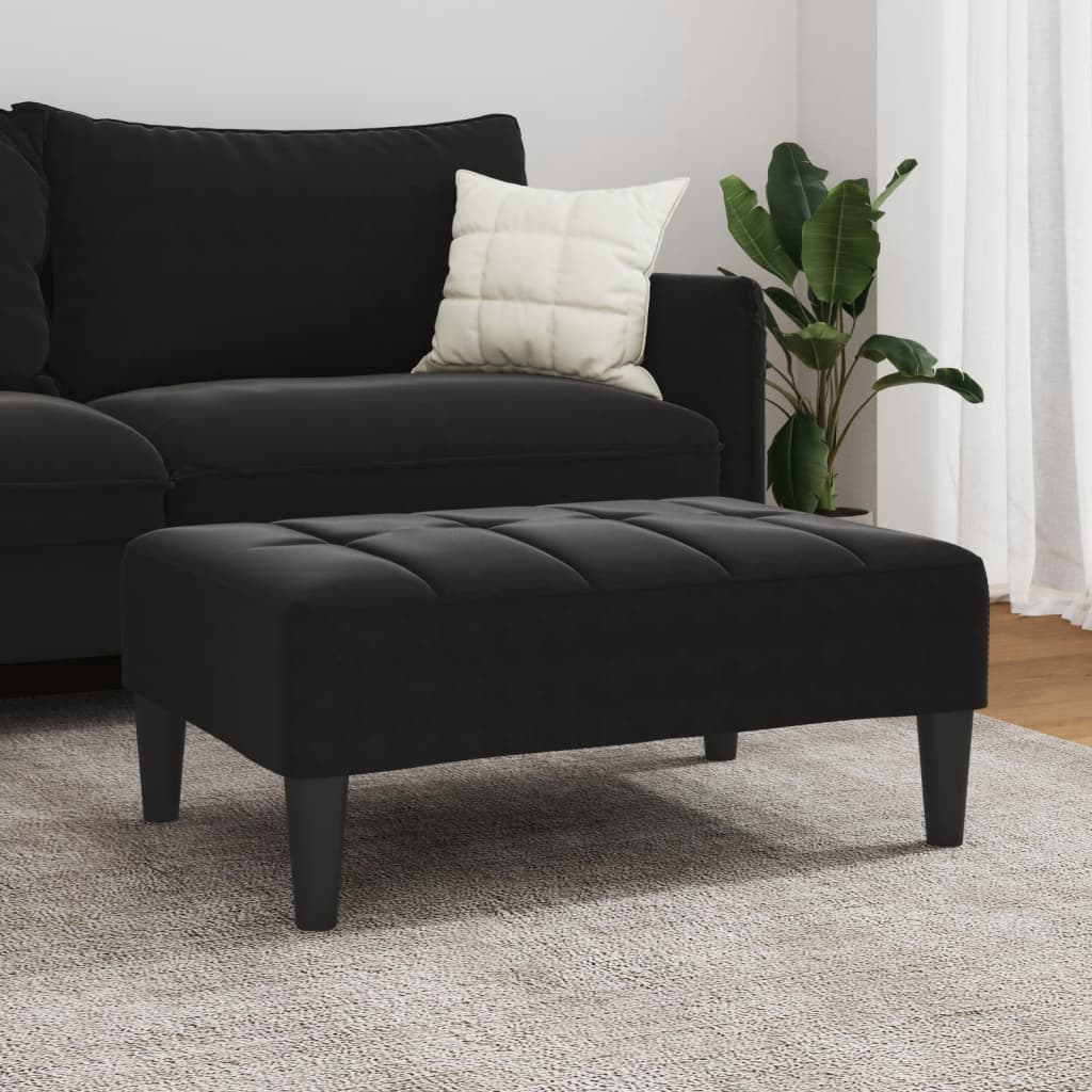 fodskammel 77x55x31 cm velour sort