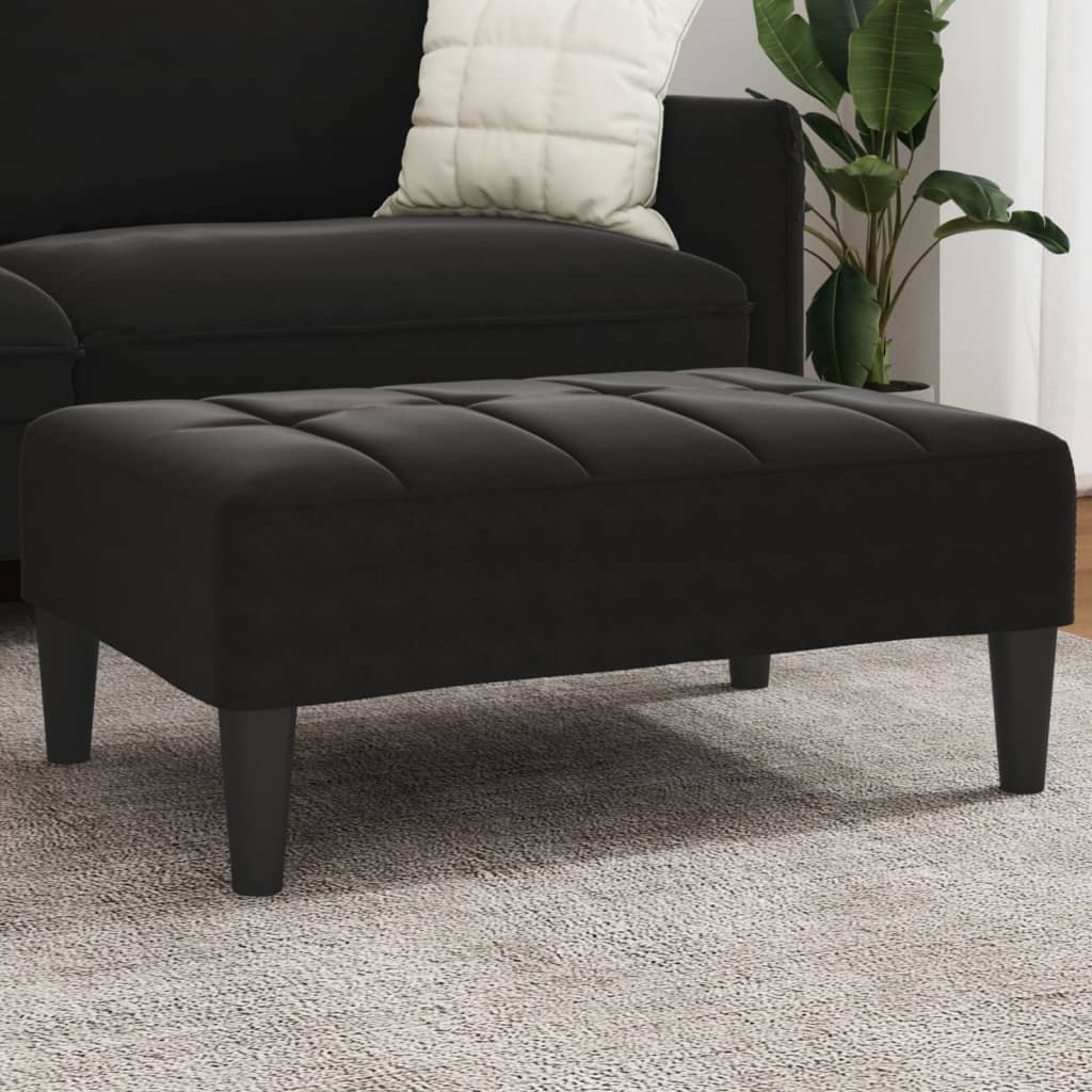 fodskammel 77x55x31 cm velour sort