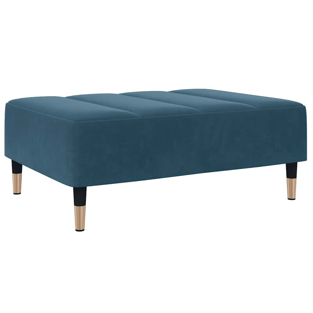 fodskammel 77x55x31 cm velour blå