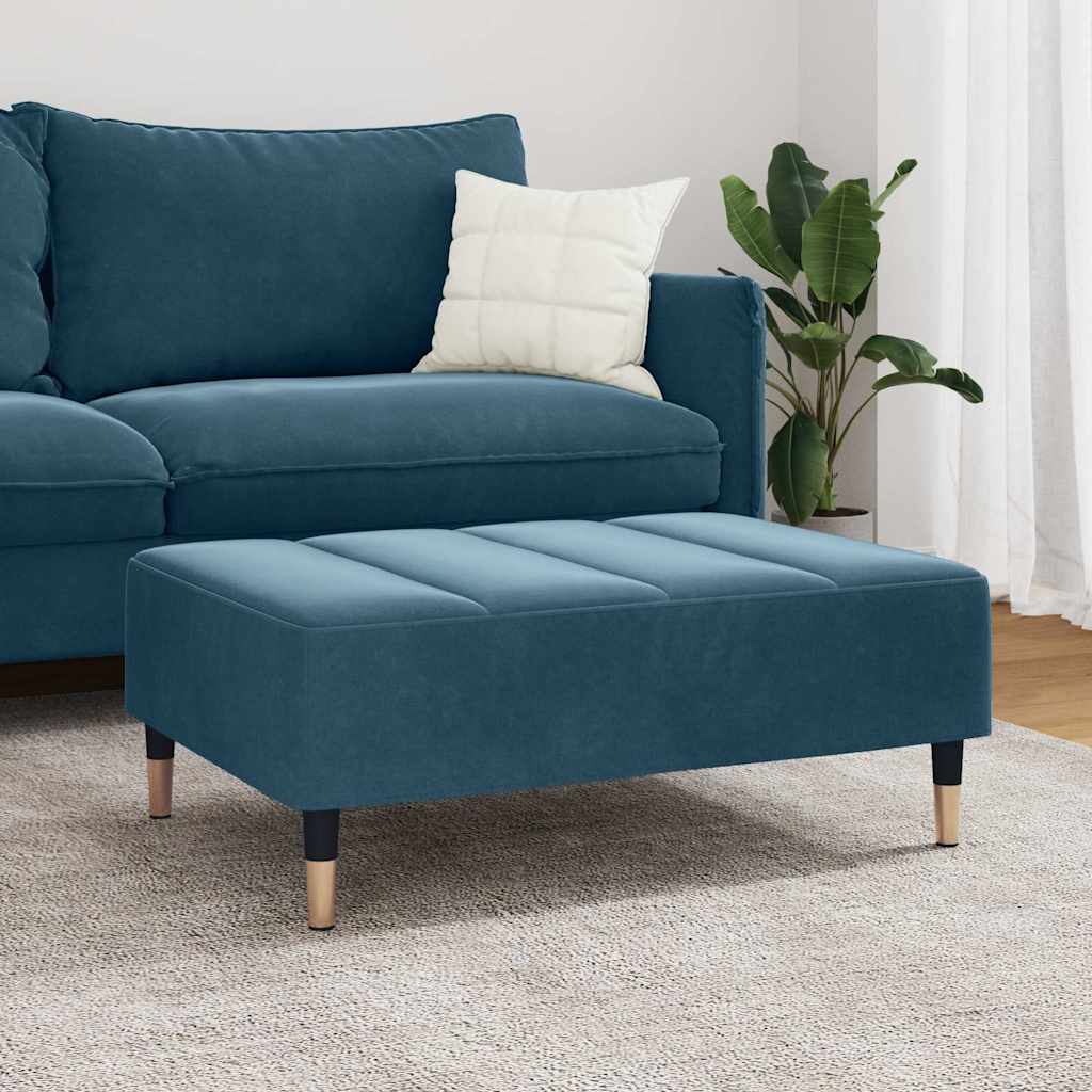 fodskammel 77x55x31 cm velour blå