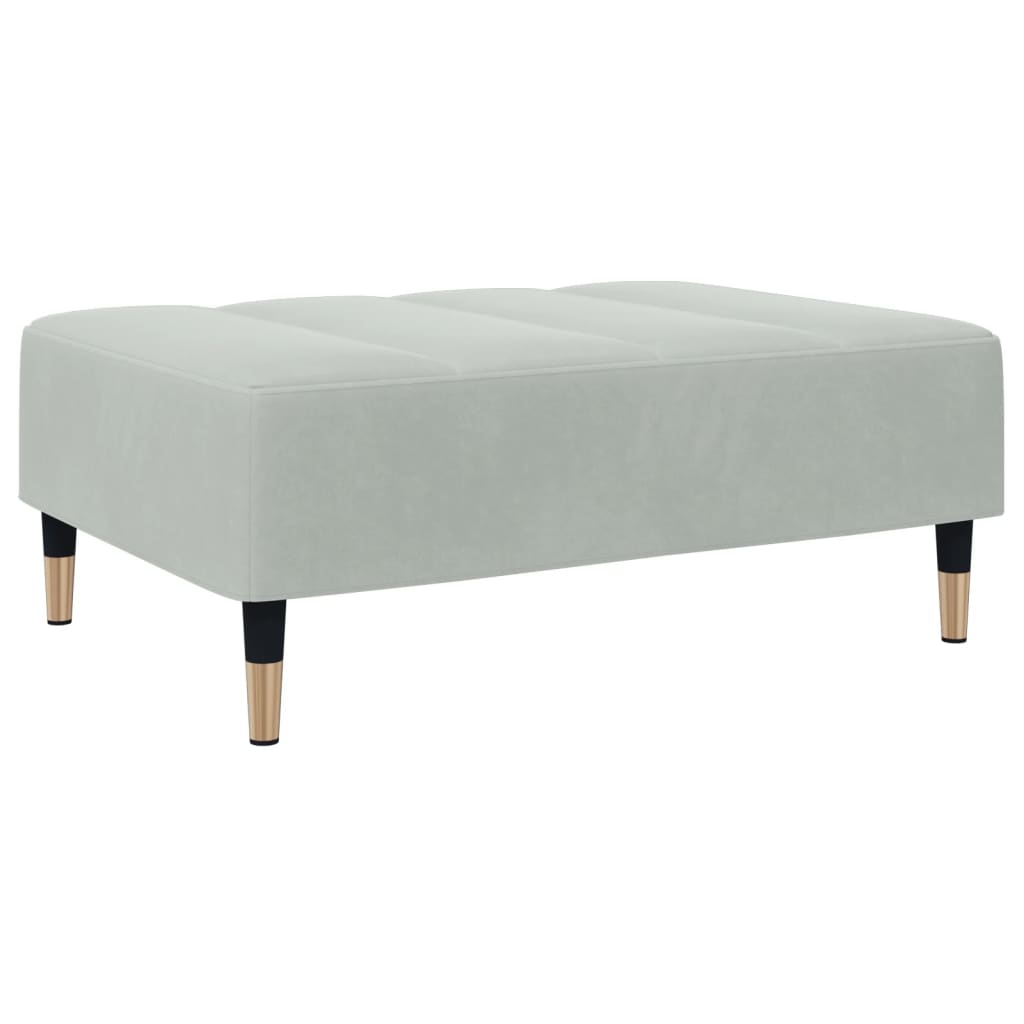 fodskammel 77x55x31 cm velour lysegrå