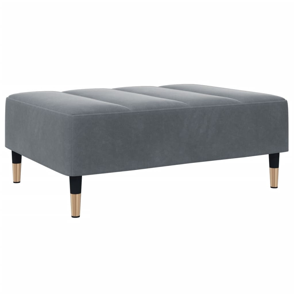 fodskammel 77x55x31 cm velour mørkegrå