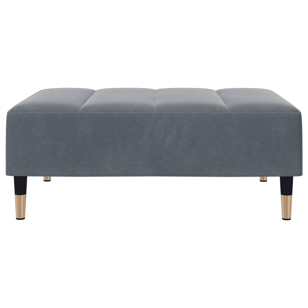 fodskammel 77x55x31 cm velour mørkegrå