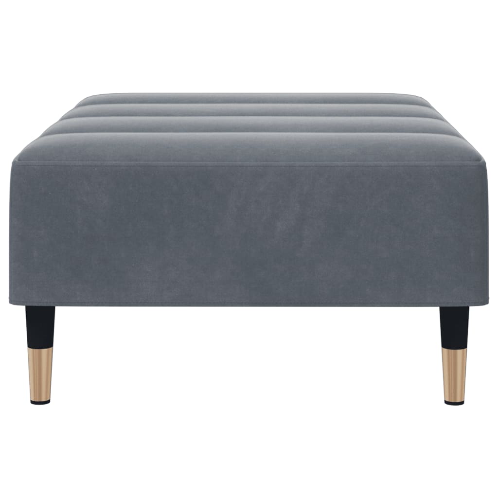 fodskammel 77x55x31 cm velour mørkegrå