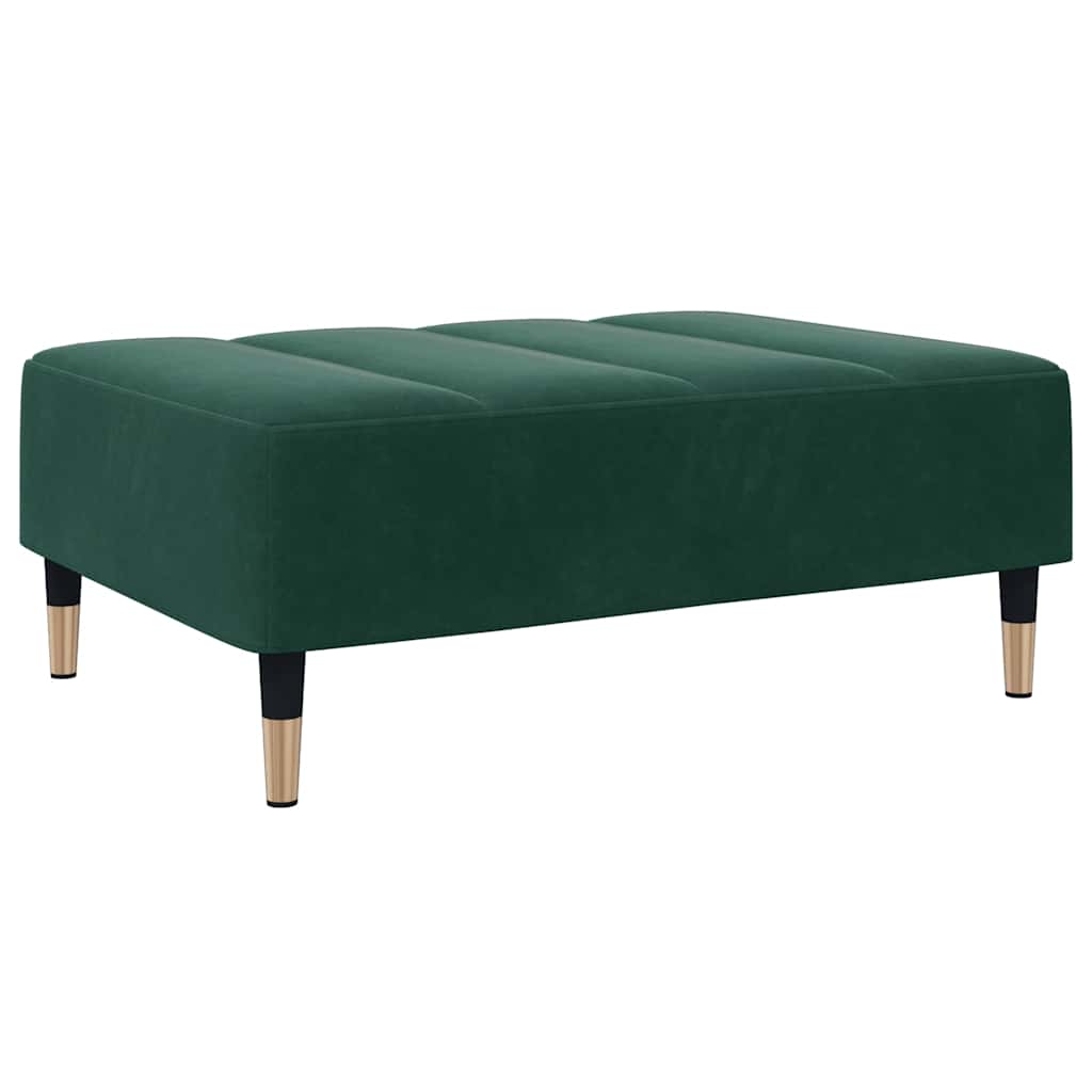 fodskammel 77x55x31 cm velour mørkegrøn