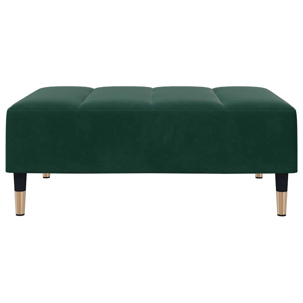fodskammel 77x55x31 cm velour mørkegrøn