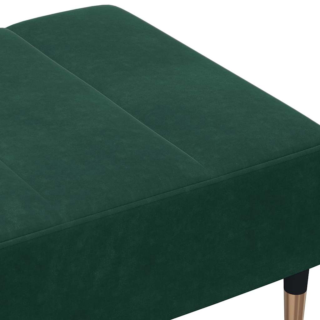 fodskammel 77x55x31 cm velour mørkegrøn