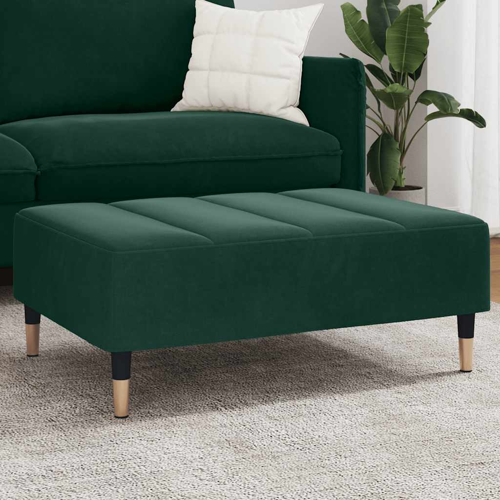 fodskammel 77x55x31 cm velour mørkegrøn