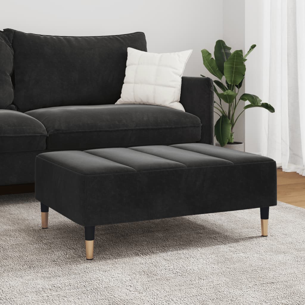 fodskammel 77x55x31 cm velour sort