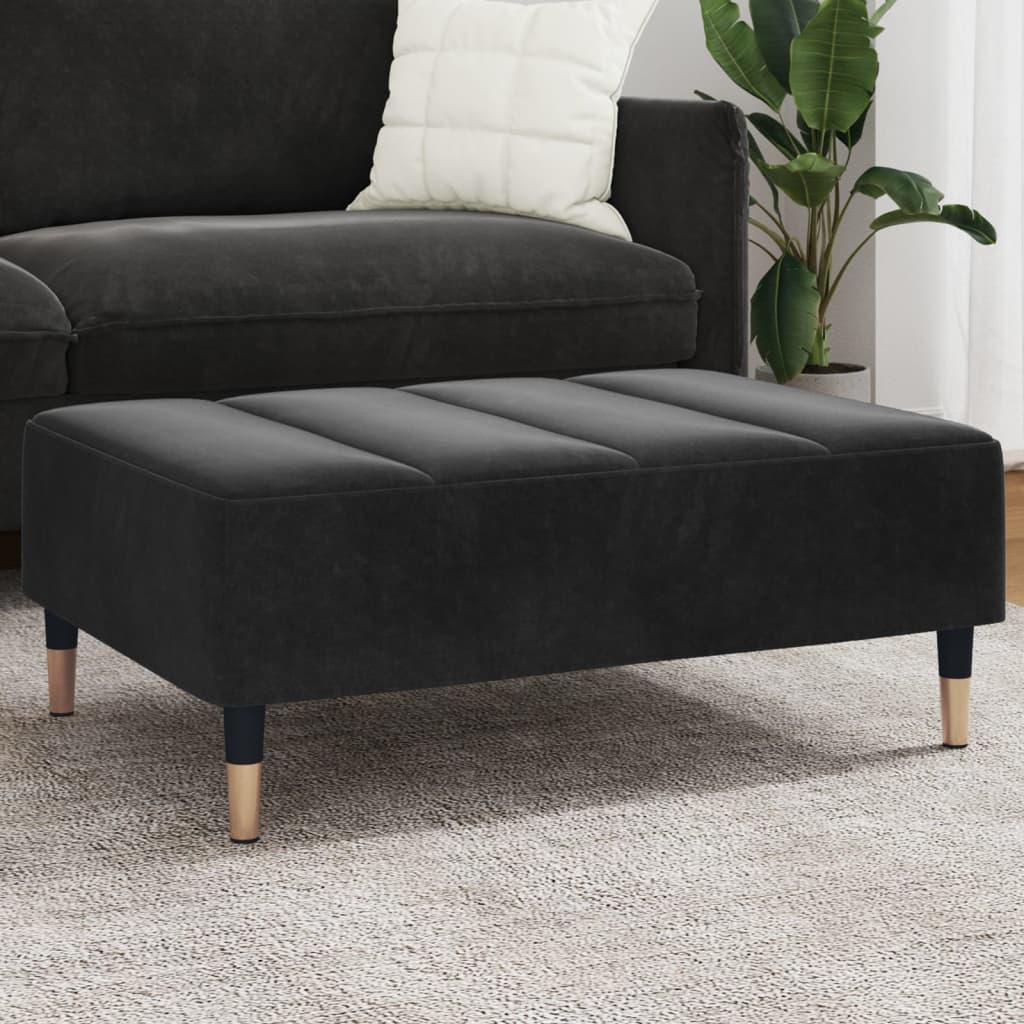 fodskammel 77x55x31 cm velour sort