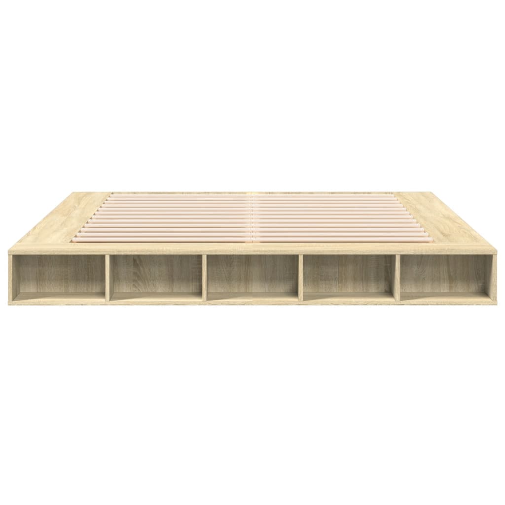 sengestel 200x200 cm konstrueret træ sonoma-eg